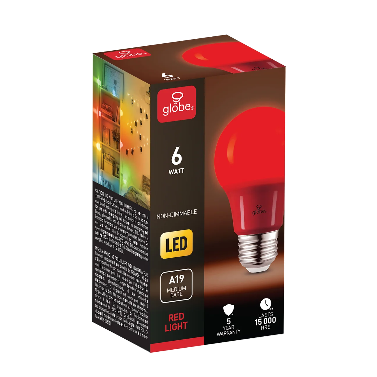 Globe Electric red bulb