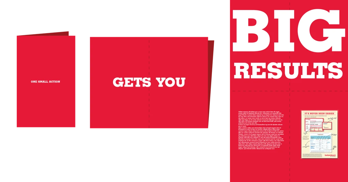 Belairdirect folding mailer, One small action gets you big results