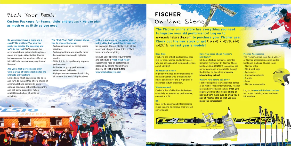 Michel Pratte International camps booklet, pages 12–13