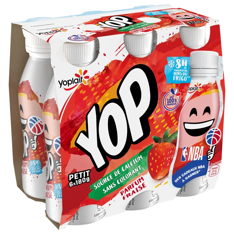 Yoplait YOP drinkable yogurt six-pack